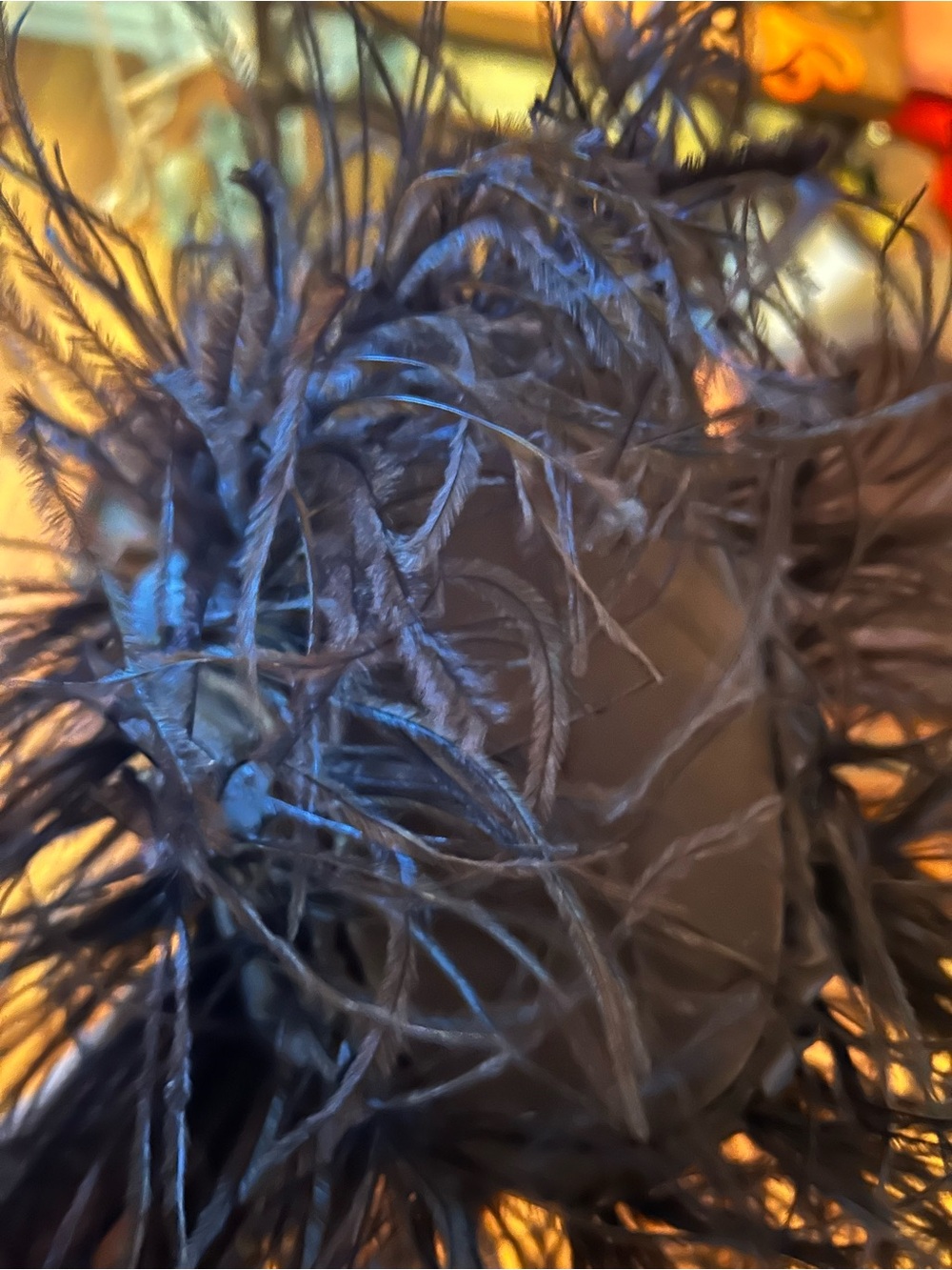 J. Crew collection Santorini black bag with Ostrich feathers. - Picture 9 of 11